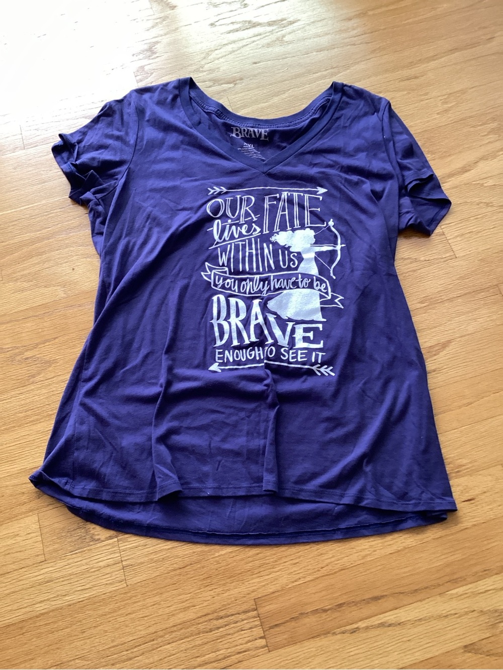 rave Purple Short Sleeve Tee with White Inspirational Graphic